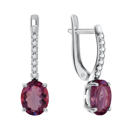 Серьги из серебра с кристалл ювелирныйами и фианитами 2340290185-33 от KRASNOE, металл Серебро, вставка Кристалл ювелирный