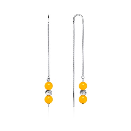 Серьги из серебра с агатами со скидкой