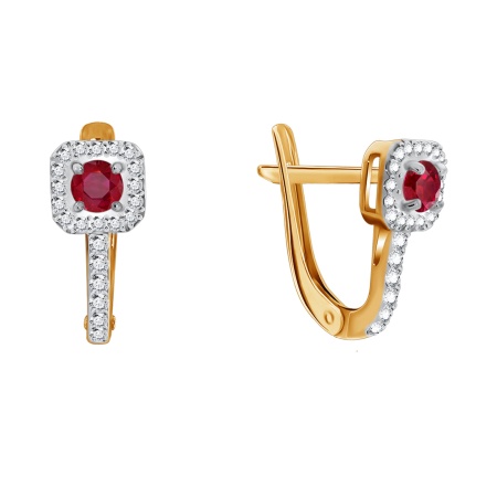 Серьги из серебра с корундом со скидкой