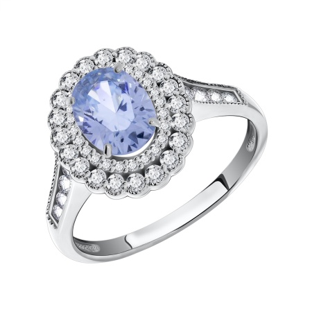 Кольцо из серебра с фианитами со скидкой