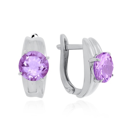 Серьги из серебра с аметистами