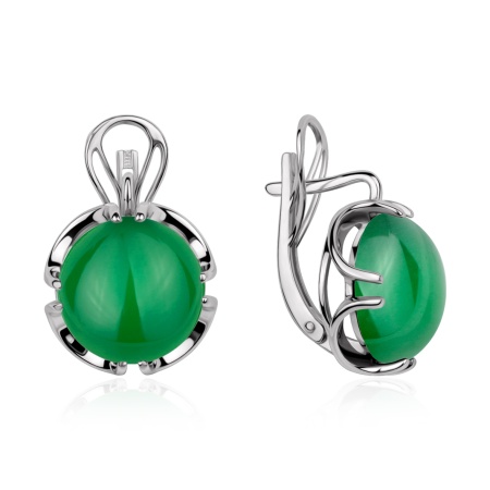 Серьги из серебра с агатом