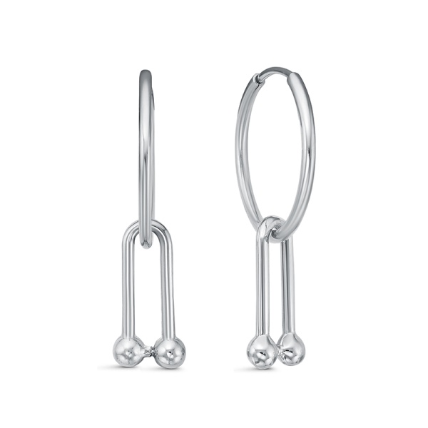 Серьги из серебра без вставок