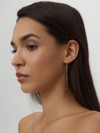 Серьги из серебра с фианитами