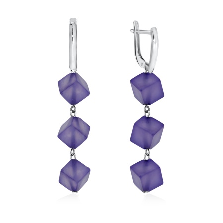 Серьги из серебра с агатами