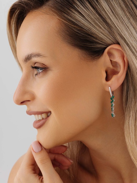 Серьги из серебра с агатами со скидкой