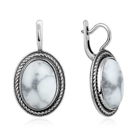 Серьги из серебра с кахолонгом