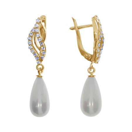 Серьги из серебра с жемчугом со скидкой