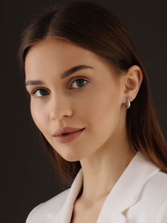 Серьги из серебра без вставок 2340401270 от KRASNOE, металл Серебро, вставка Без вставок Серьги из серебра без вставок 2340401270 от KRASNOE, металл Серебро, вставка Без вставок