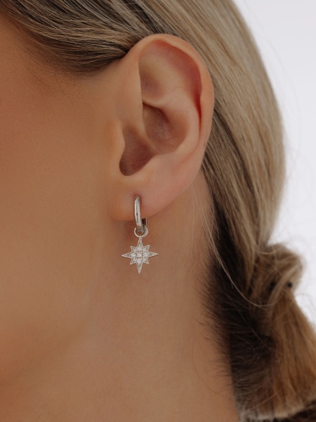 Серьги из серебра с фианитами