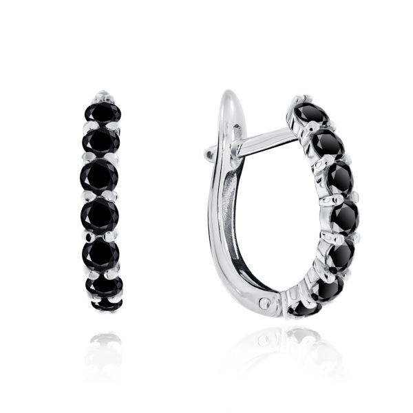 Серьги из серебра с фианитами 2340201319-20 от KRASNOE, металл Серебро, вставка Фианит