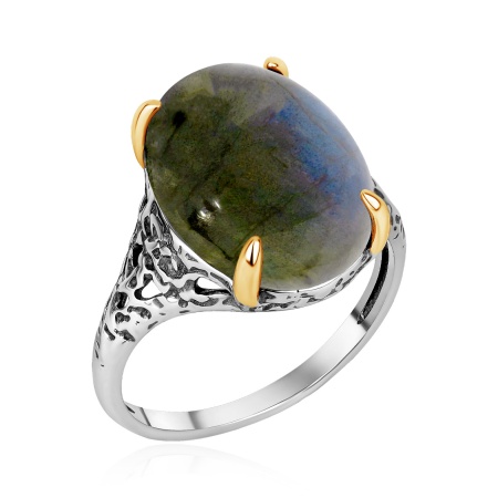 Купить кольцо из серебра с лабрадоритом в интернет-магазине KRASNOE