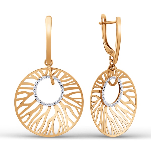 Серьги из золота без вставок 503292-1102 от KRASNOE, металл Золото, вставка 