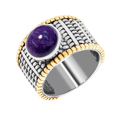 Купить кольцо из серебра с чароитом в интернет-магазине KRASNOE