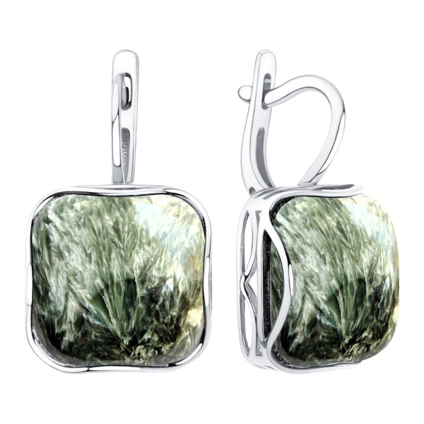 Серьги из серебра с серафинитами