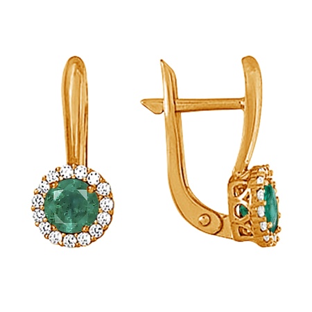 Серьги из серебра с бериллами 3982013193л-6 от KRASNOE, металл Серебро, вставка Берилл