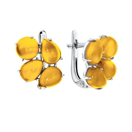 Серьги из серебра с ситаллом со скидкой