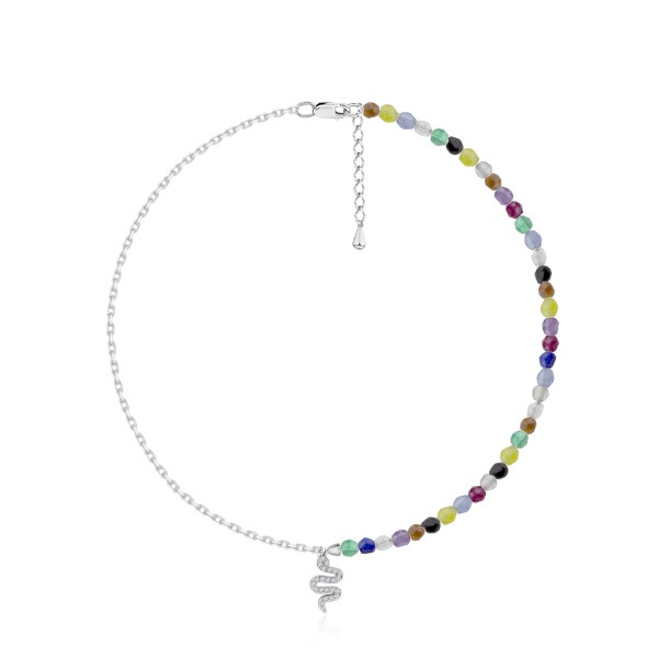 Колье из серебра с фианитом 8340395649л-16-40