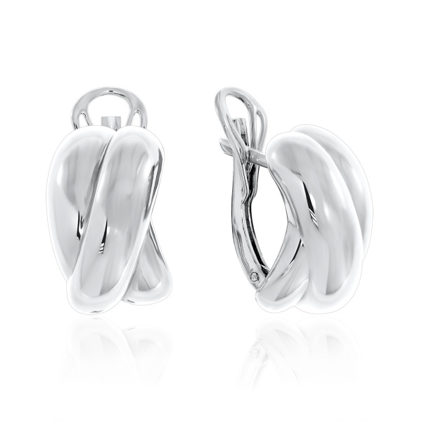 Серьги из серебра без вставок со скидкой