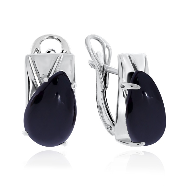 Серьги из серебра с агатами