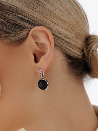 Серьги из серебра с агатами