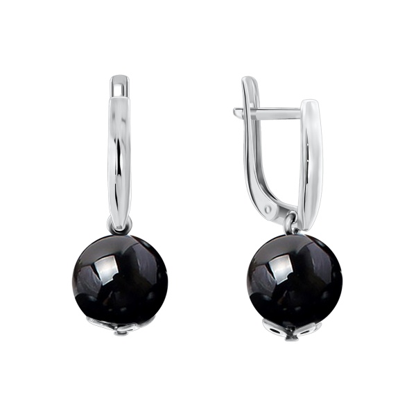 Серьги из серебра с агатами 2340390307-2-20 от KRASNOE, металл Серебро, вставка Агат ледяной