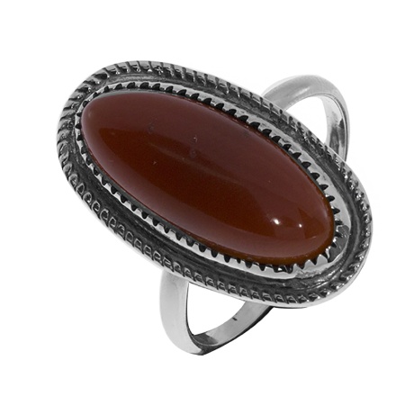 Кольцо из серебра с агатом со скидкой