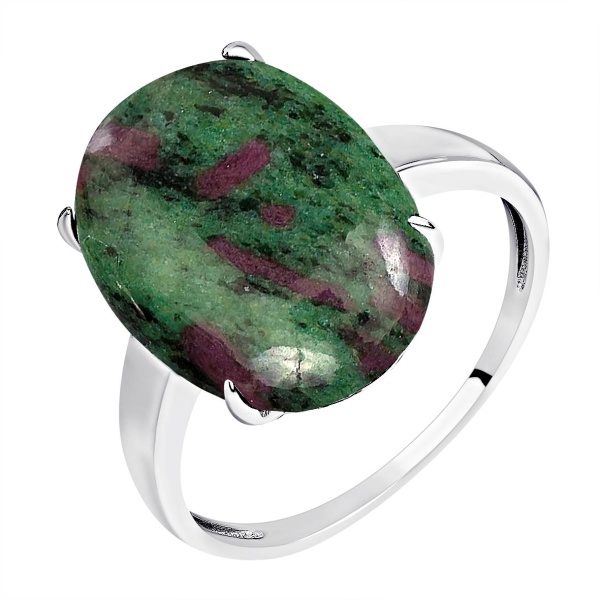 Купить кольцо из серебра с цоизитом в интернет-магазине KRASNOE