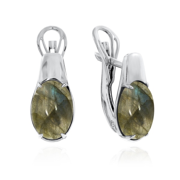 Серьги из серебра с лабрадоритом