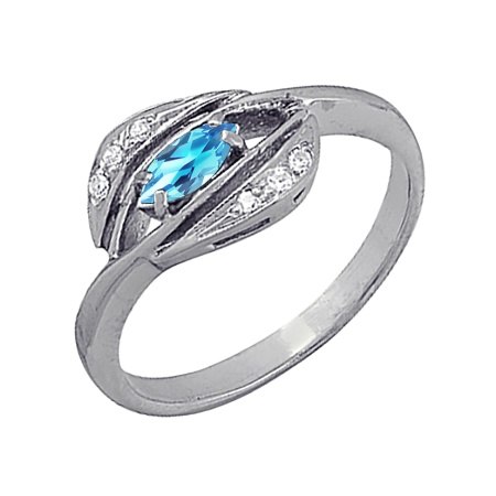 Купить кольцо из серебра с кварцем и фианитами в интернет-магазине KRASNOE