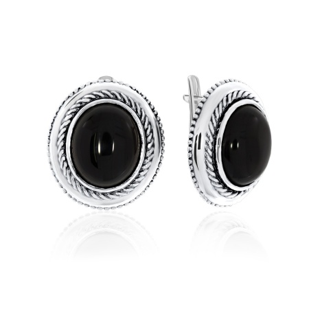 Серьги из серебра с агатом