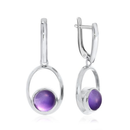 Серьги из серебра с аметист 2340061247 от KRASNOE, металл Серебро, вставка Аметист