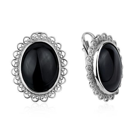 Серьги из серебра с агатом