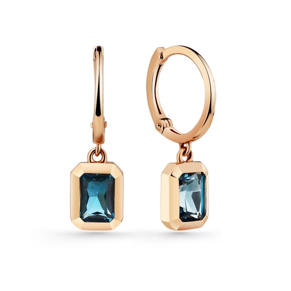 Серьги из золота 02-3-557-1100-010 от KRASNOE, металл Золото, вставка Топаз Серьги из золота 02-3-557-1100-010 от KRASNOE, металл Золото, вставка Топаз