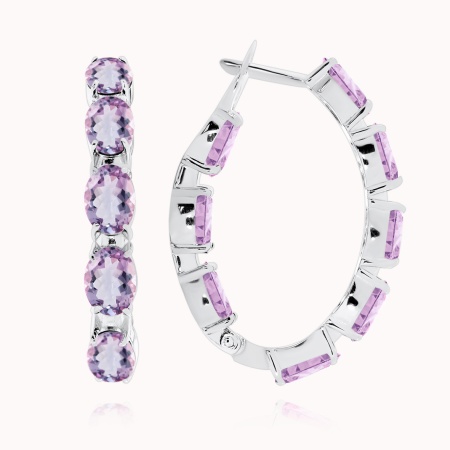 Серьги из серебра с аметист 2340061183 от KRASNOE, металл Серебро, вставка Аметист