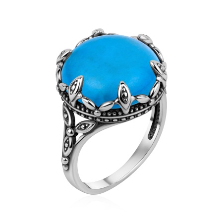 Купить кольцо из серебра с бирюзой в интернет-магазине KRASNOE