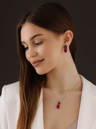 Серьги из серебра с агатом