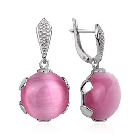 Серьги из серебра с кошачим глазом 2340266492-1-30 от KRASNOE, металл Серебро, вставка 