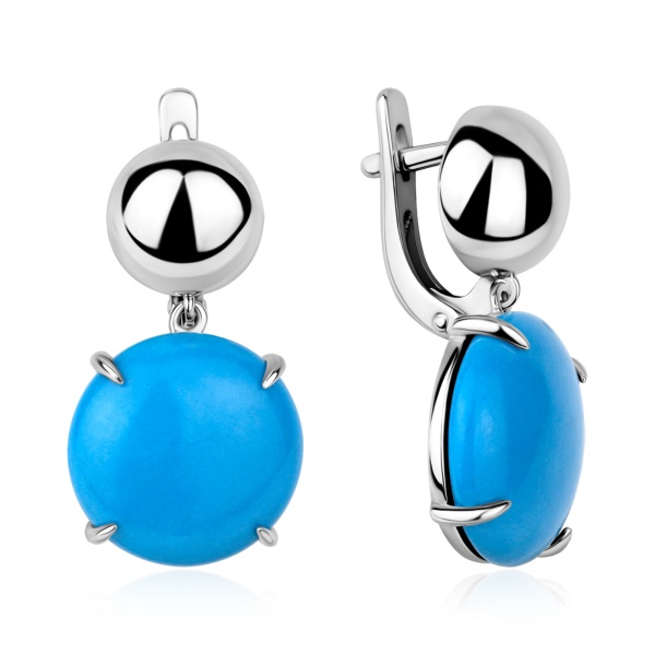 Серьги из серебра с бирюзой