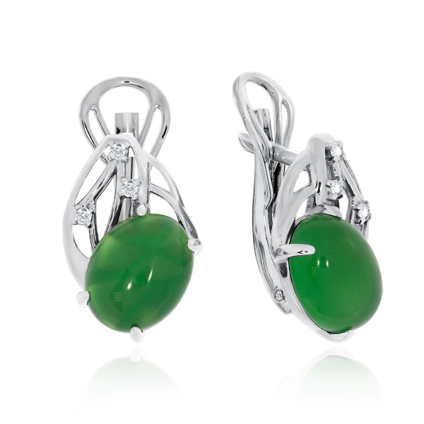 Серьги из серебра с агатом