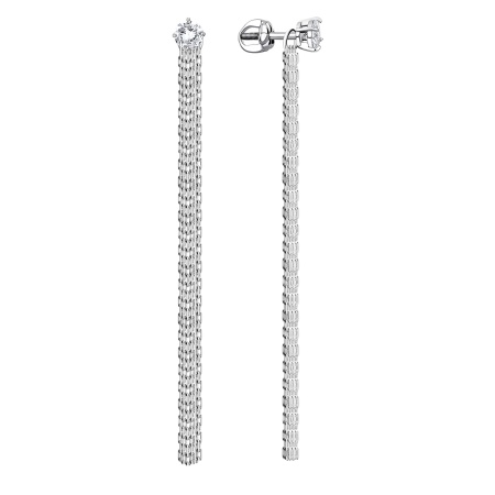 Пусеты из серебра с фианитами