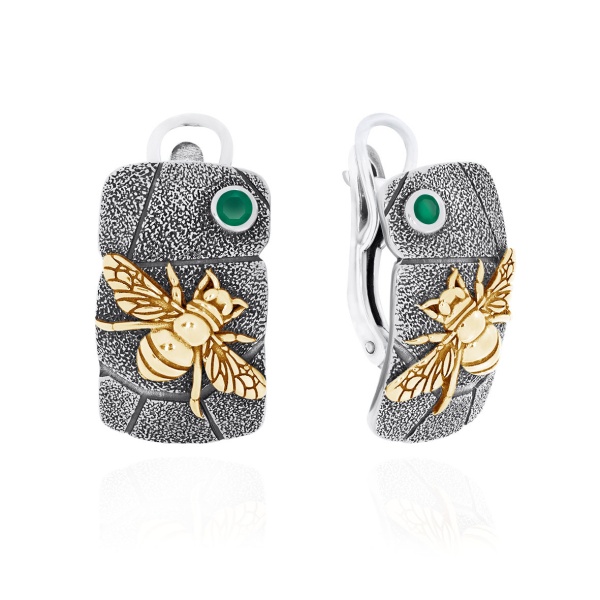 Серьги из серебра с агатами 2317391770-60 от KRASNOE, металл Серебро, вставка Агат