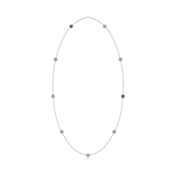 Колье из серебра с бериллами,  морганитами и  аквамаринами 8340876124-120