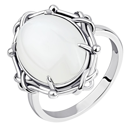Купить кольцо из серебра с лунным каменем в интернет-магазине KRASNOE