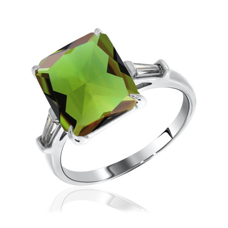 Купить кольцо из серебра с кристалл ювелирныйом и фианитами в интернет-магазине KRASNOE