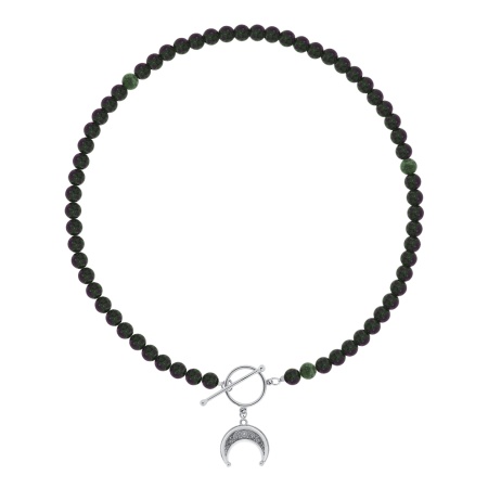 Бусы из серебра с рубин-цоизитами 8340591848-50