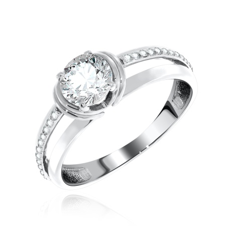 Кольцо из серебра с фианитами со скидкой