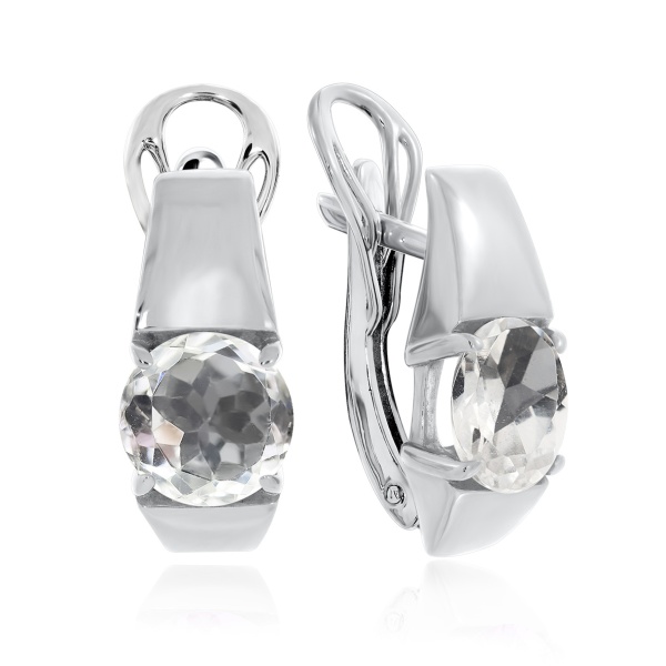 Серьги из серебра с хрусталём 2340521118 от KRASNOE, металл Серебро, вставка Горный хрусталь