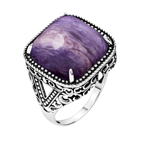 Купить кольцо из серебра с чароитом в интернет-магазине KRASNOE