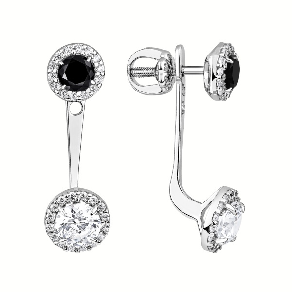 Серьги из серебра с фианитами 2340204886л-11 от KRASNOE, металл Серебро, вставка Фианит